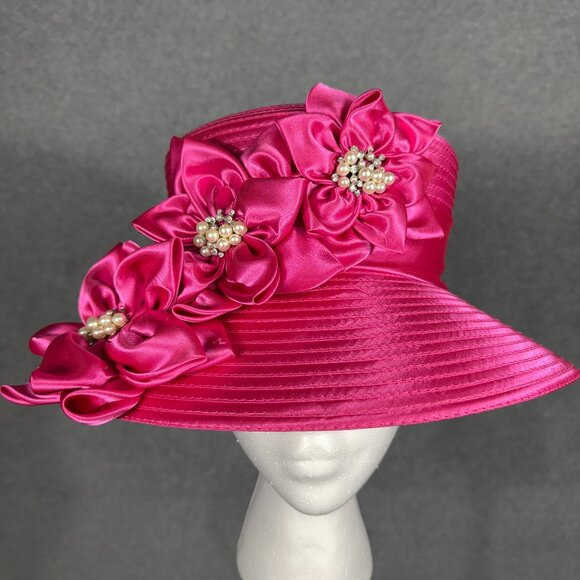 FUCHSIA/PINK KENTUCKY DERBY HAT or SUNDAY CHURCH SERVICE HAT - Picture 1 of 7